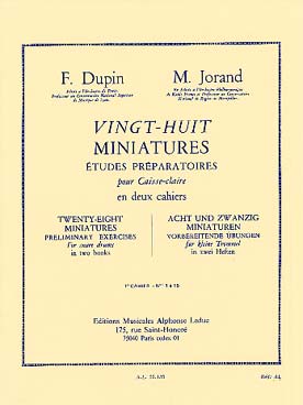 VINGT HUIT MINIATURES F.FUPIN M.JORAND CAISSE CLAIRE ED A.LEDUC